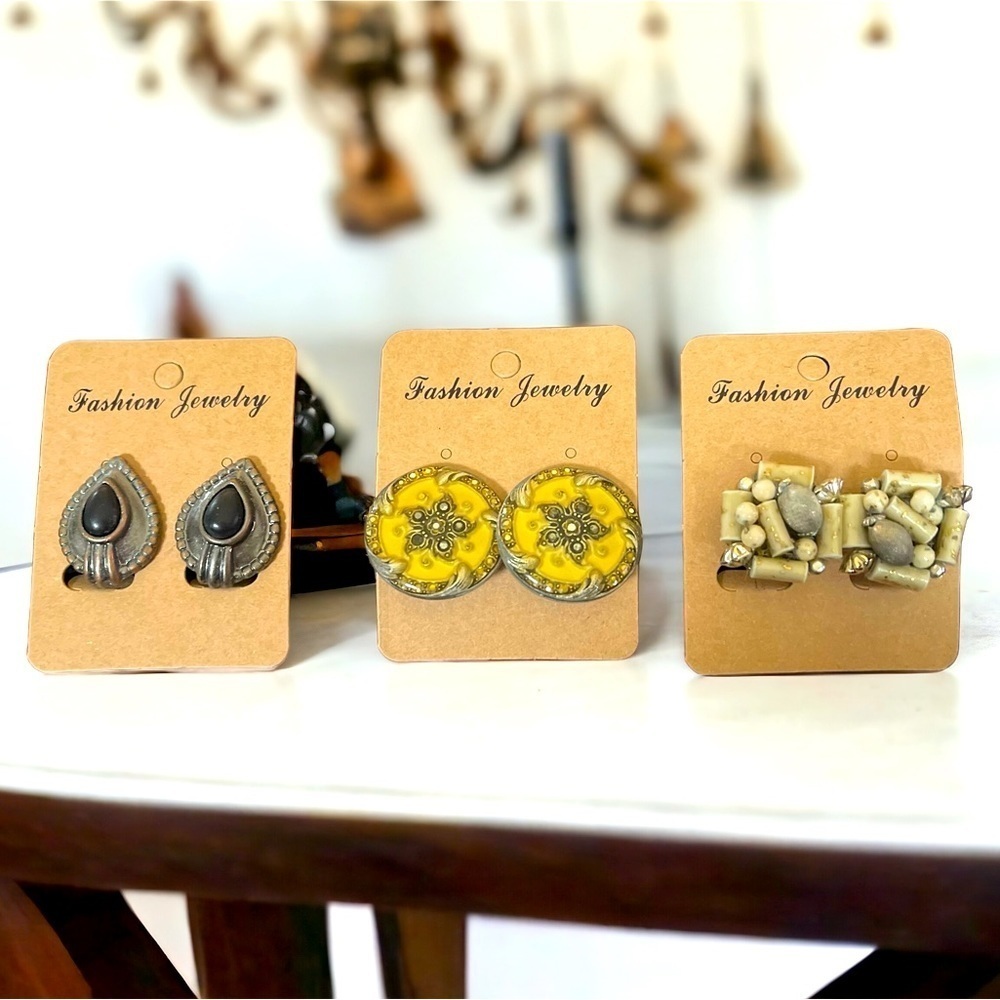 3 Pair of Vintage Clip-on Earrings